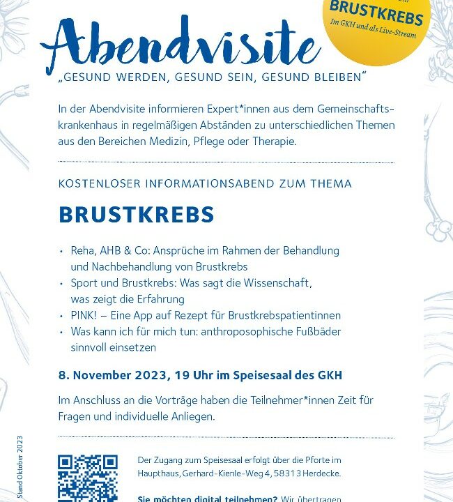 Flyer zum Info-Abend "Abendvisite"