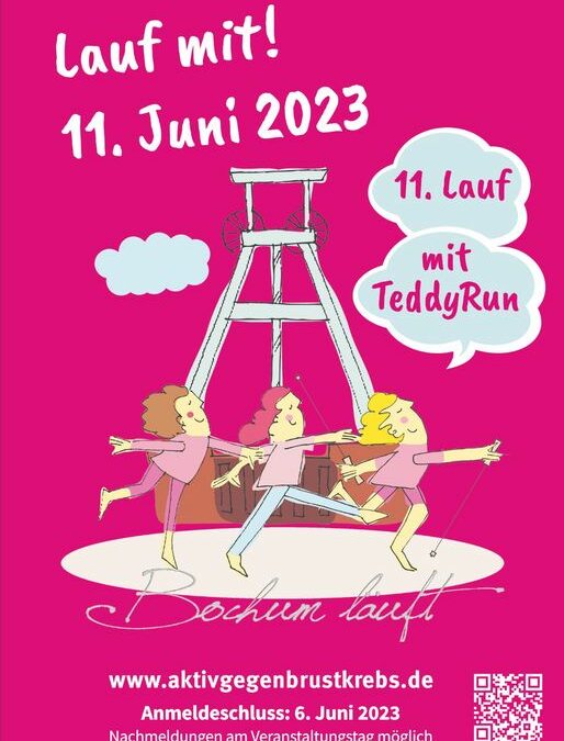 Plakat zum Lauf "Aktiv gegen Brustkrebs" 2023 in Bochum