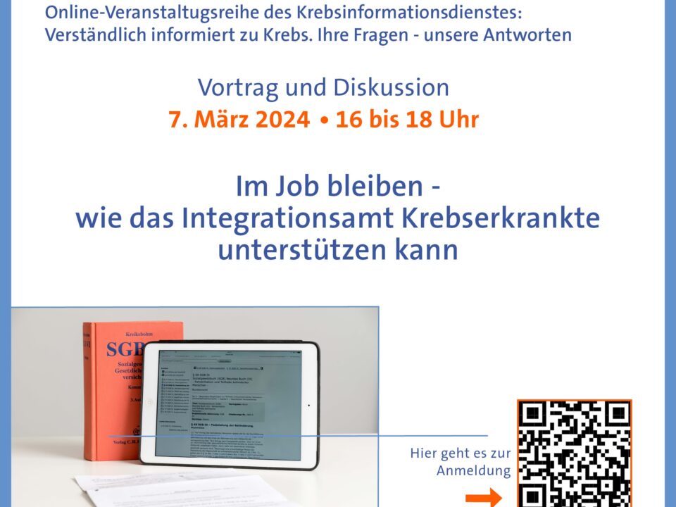 Ankündigung der DKFZ-Veranstaltung zum Integrationsamt