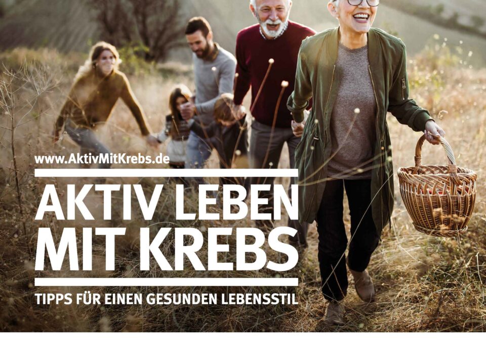 Titelbild der Broschüre "Aktiv leben mit Krebs"